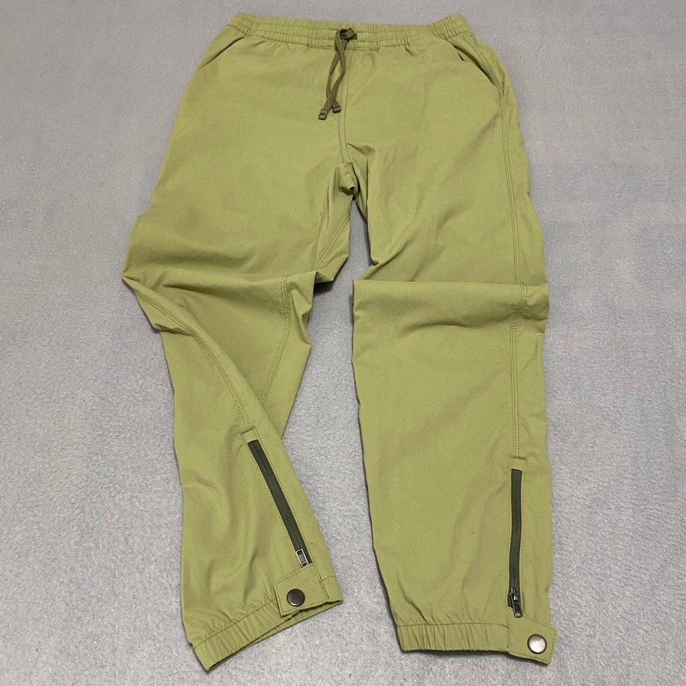 Patagonia Happy Hike Studio Pants Kids Large Sage Green Ankle Zip Joggers